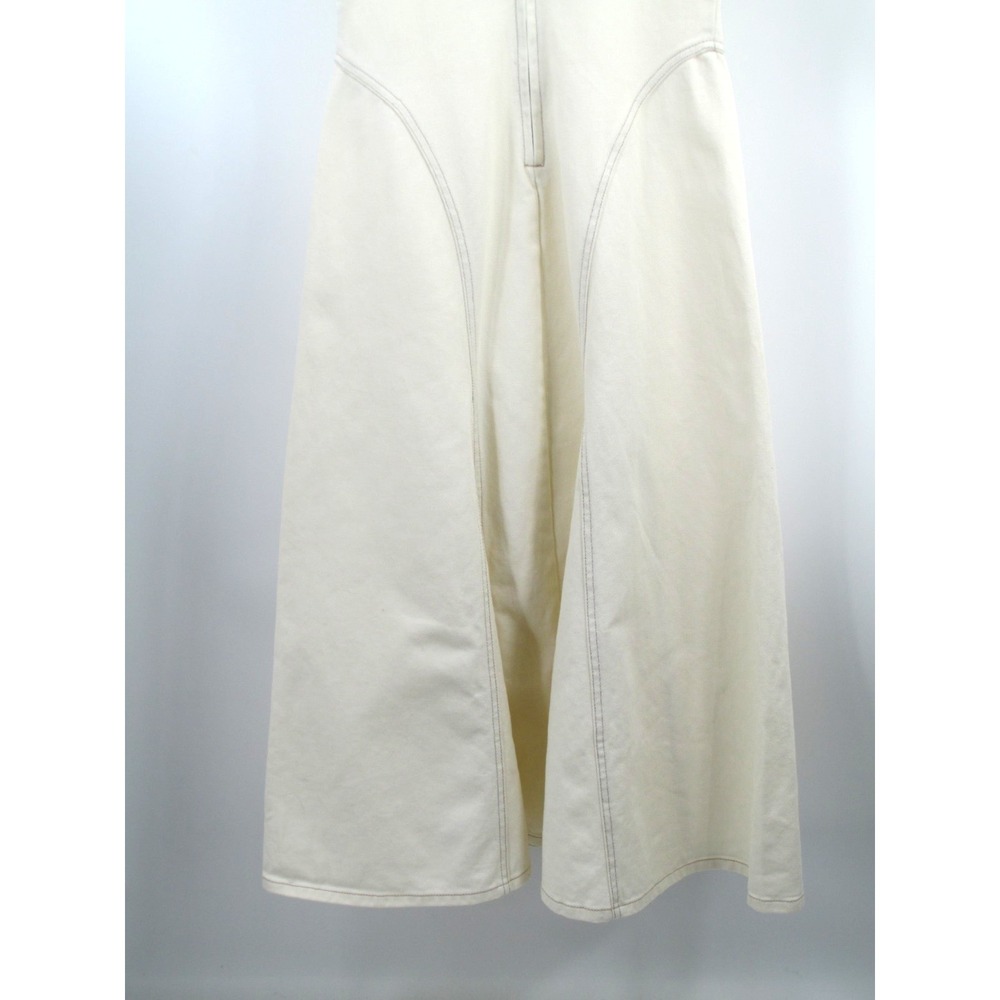 NWOT FUTURE COLLECTIVE Maxi Racerback Denim Dress Women Size 4 Ivory Sleeveless - Picture 8 of 16